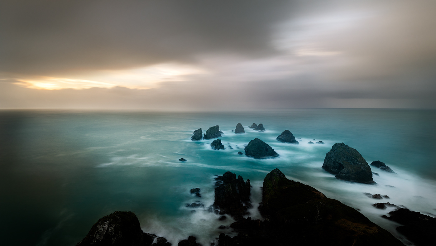 Nugget Point; early on a rainy morning