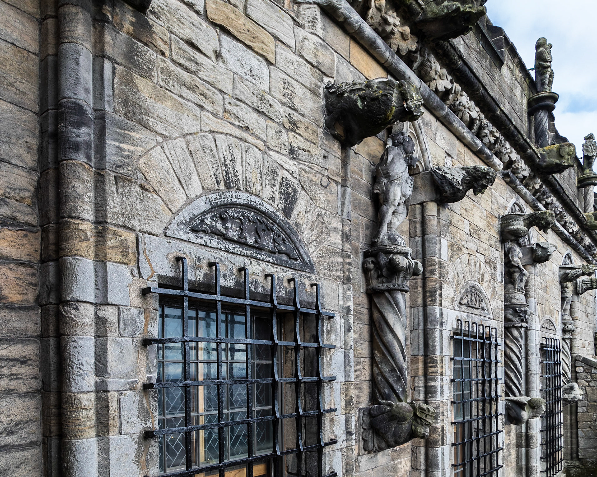 At Stirling Castle. The current castle dates from the late 14th to the 16th century, when it was a residence of the Stuart monachs.