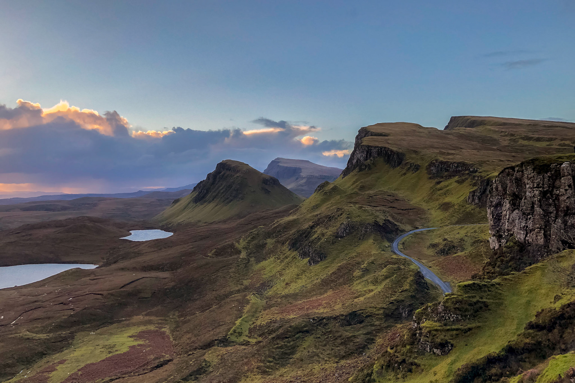 Disappointing sunrise over The Quiraing, far north of the Isle of Skye