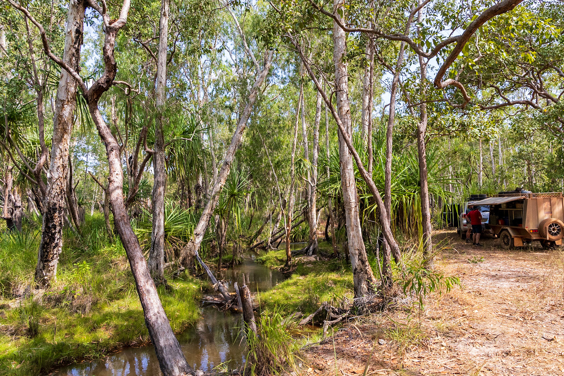 Lunch stop by a creek crossing on the Murgenella Road up the Cobourg Peninsula