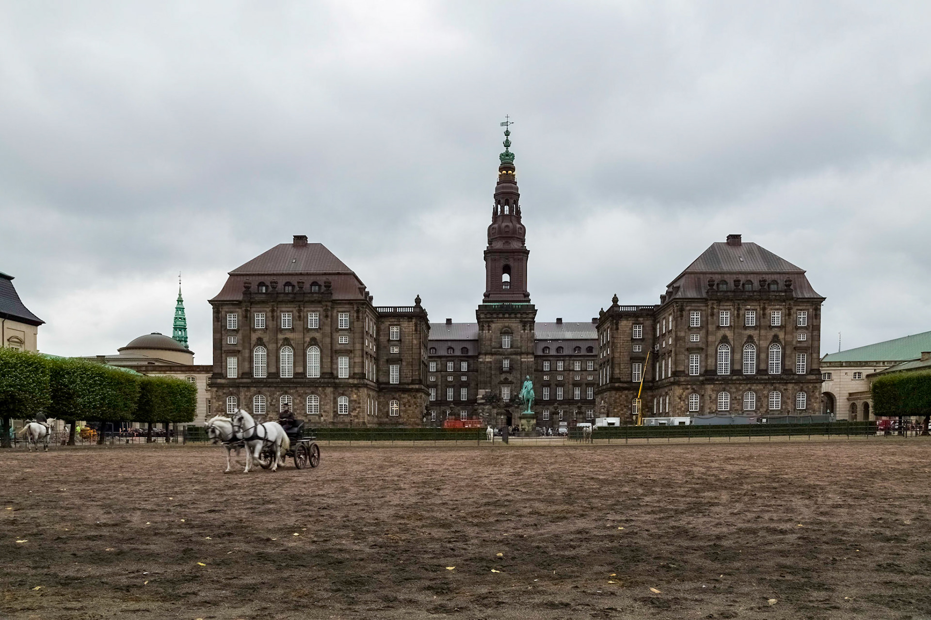 Exercising the Queen's horses, Christiansborg Palace
