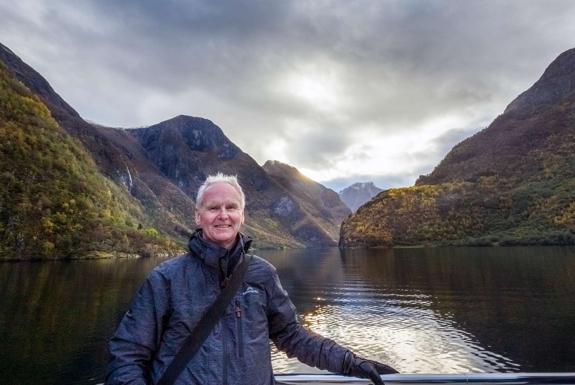 Passing through the Nærøyfjord. On the 'Vision of the Fjords' boat from Flåm to Gudvangen, late afternoon.
