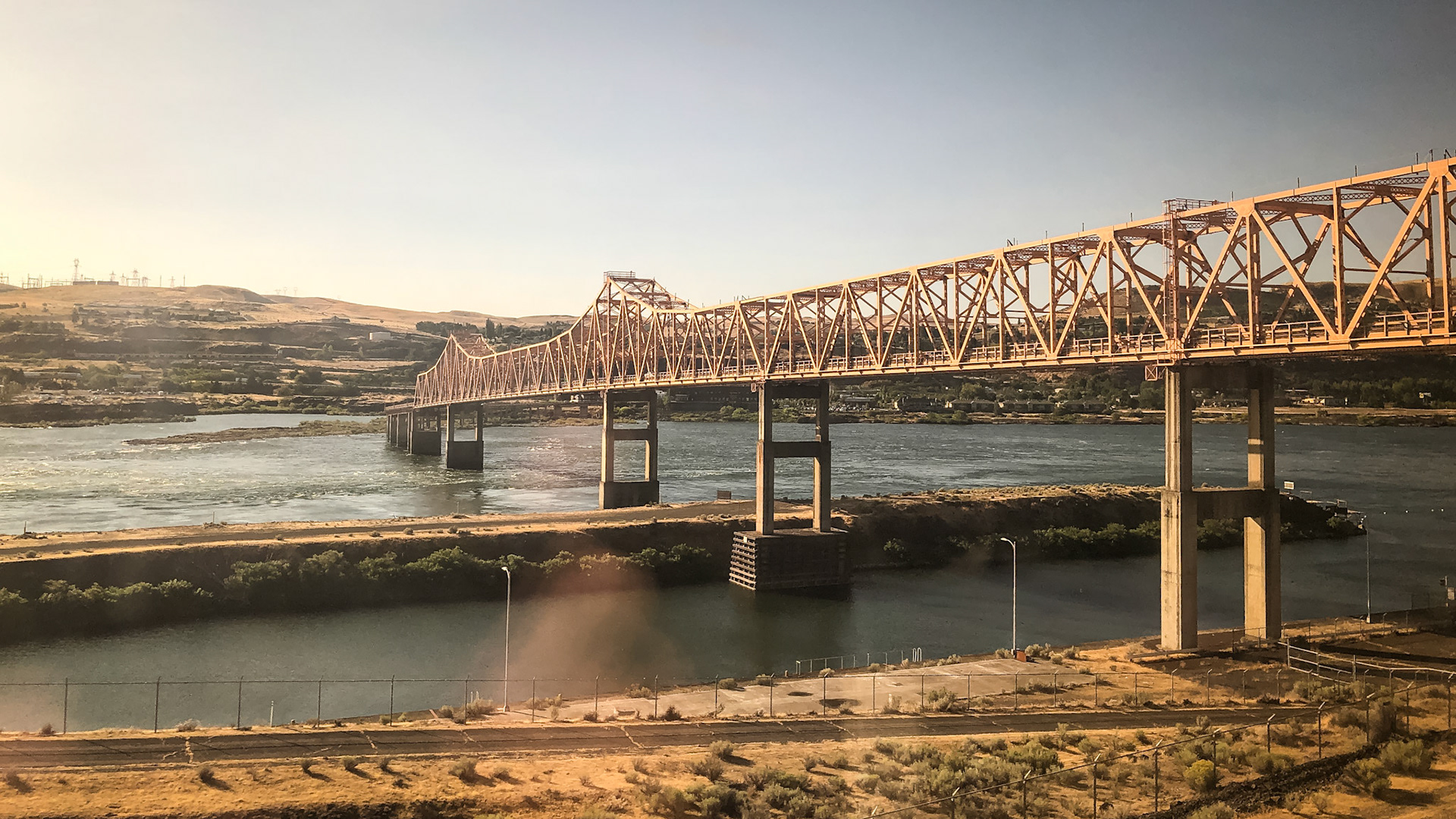 Wishram, Washington. The Dalles Bridge over the Columbia River to Oregon.