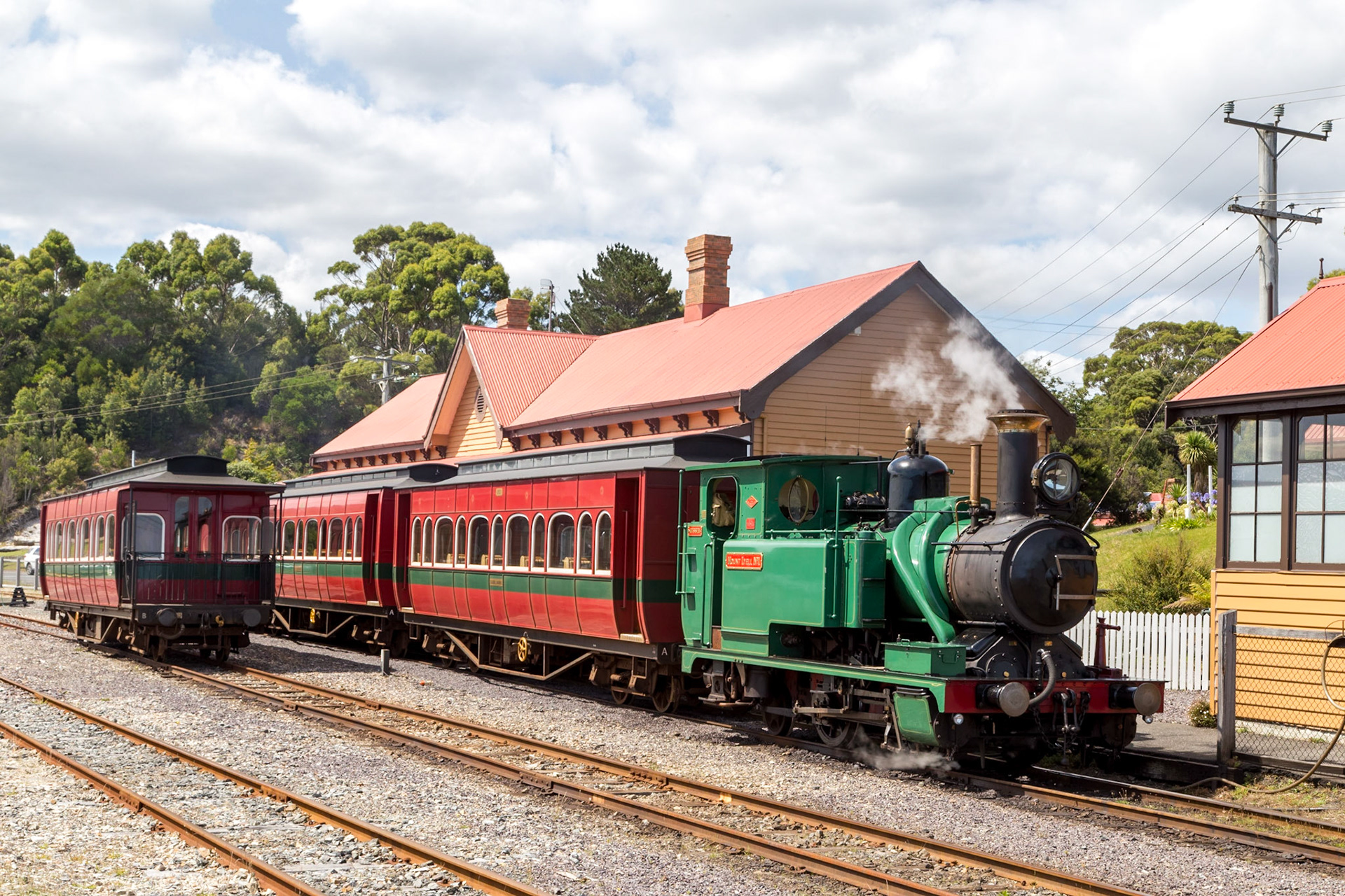 West Coast Wilderness Railway. At Strahan railway station