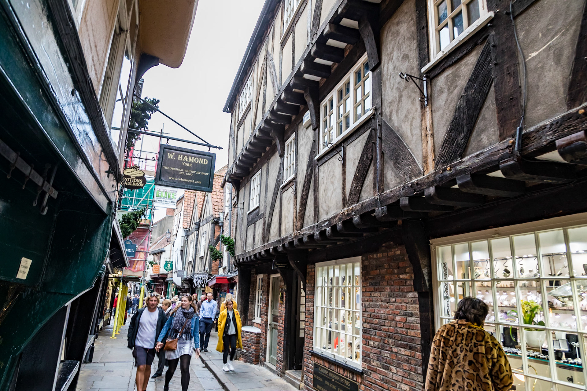 Medieval buildings and shops along The Shambles