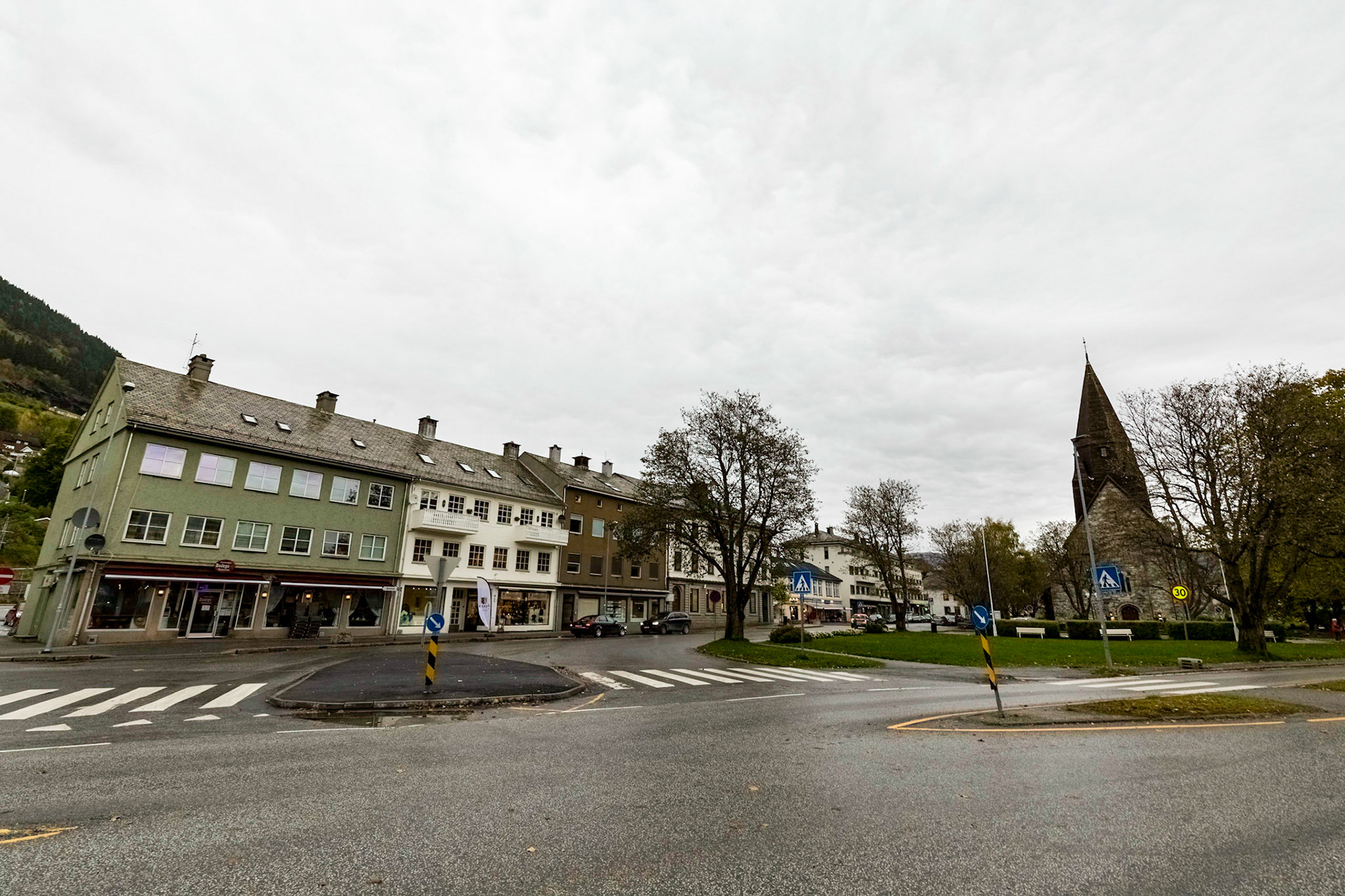 In the town of Voss. Overnight stop to rejoin the train from Oslo to Bergen