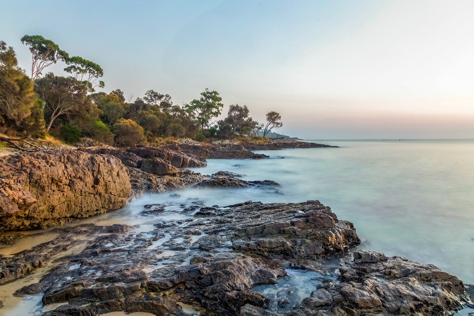 Bridport Beach at morning high tide