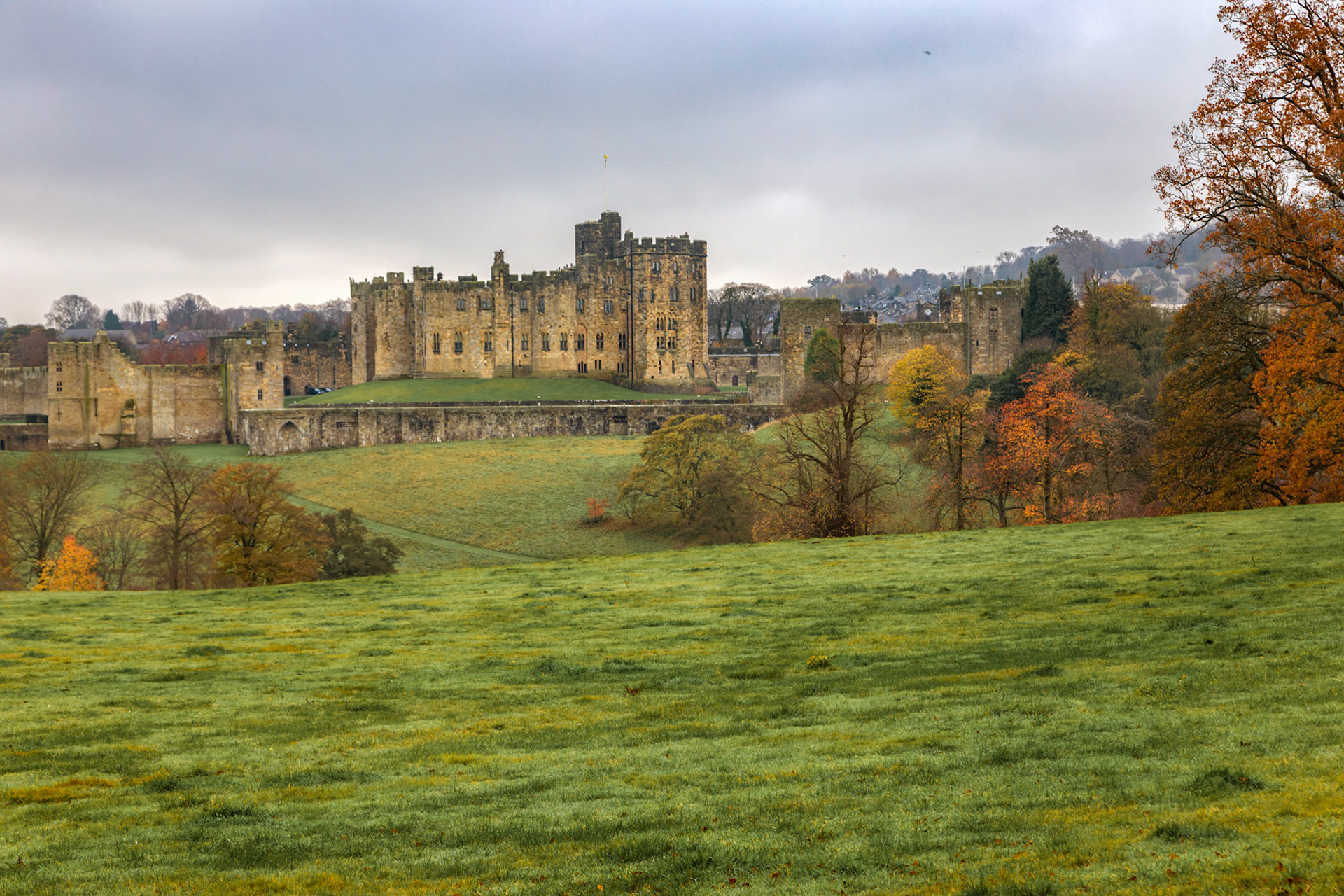 Alnwick Castle. Ancestoral home of the Duke of Nothumberland, chnaged little since the 14th century.