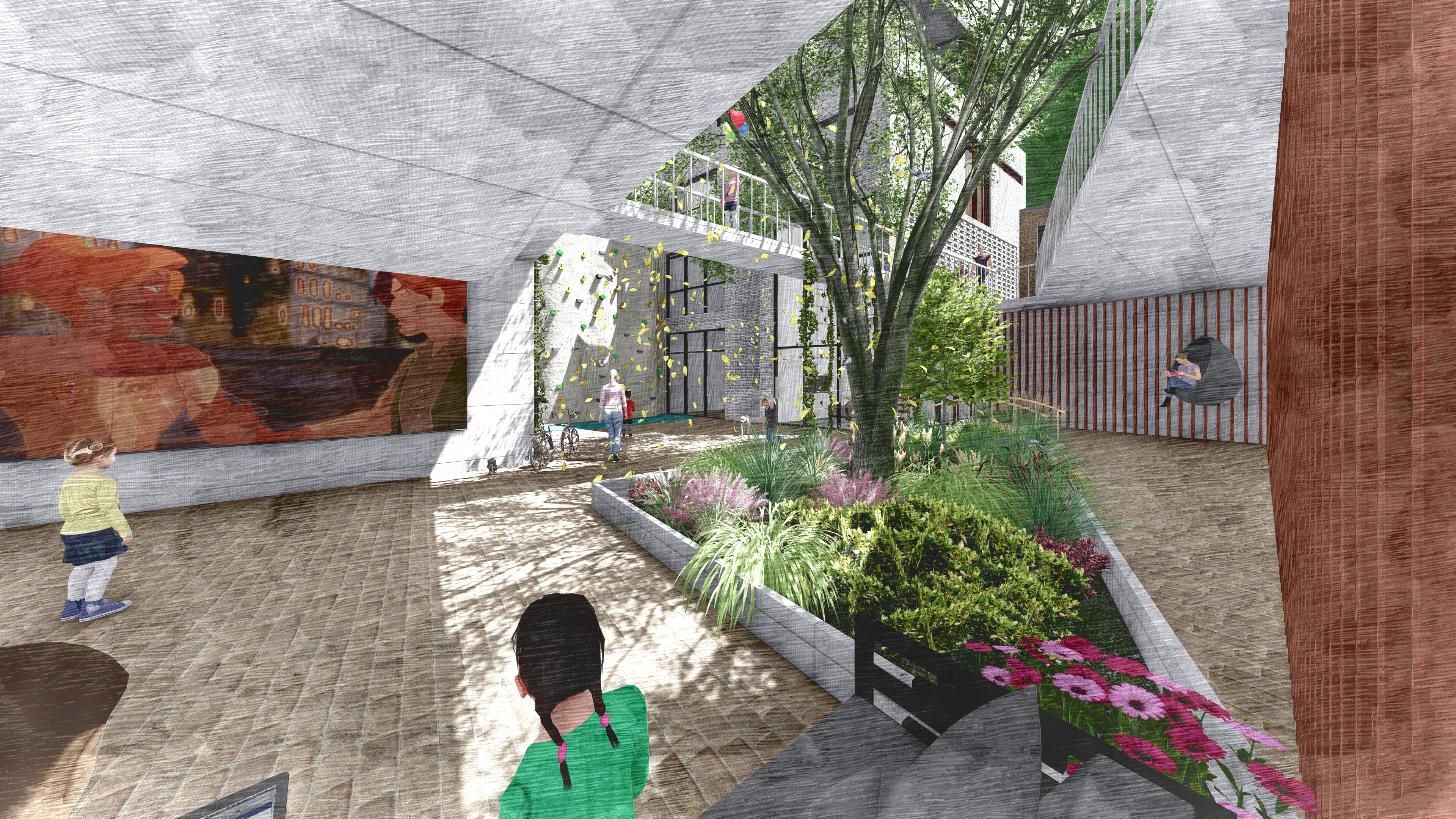 EXTERNAL COMMUNAL SPACE WITHIN THE LOT