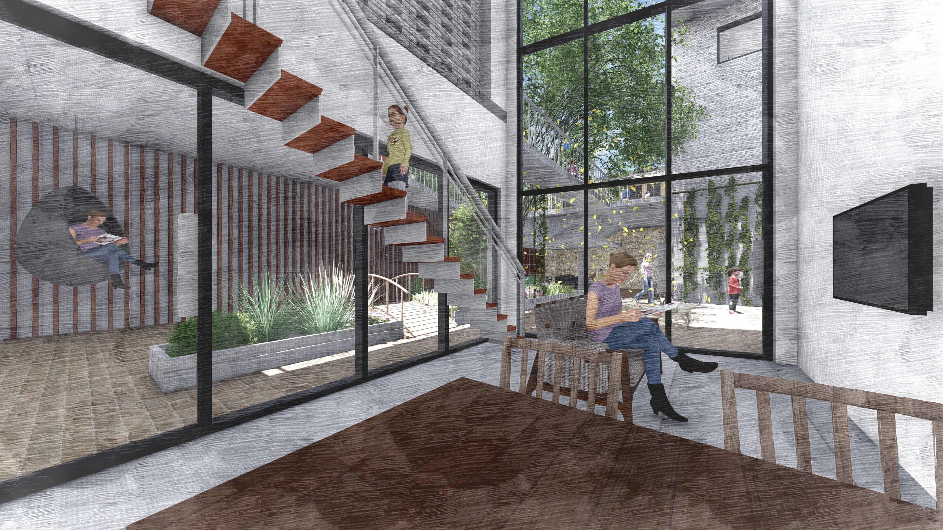 RESIDENCE 2 INTERNAL LIVING ROOM