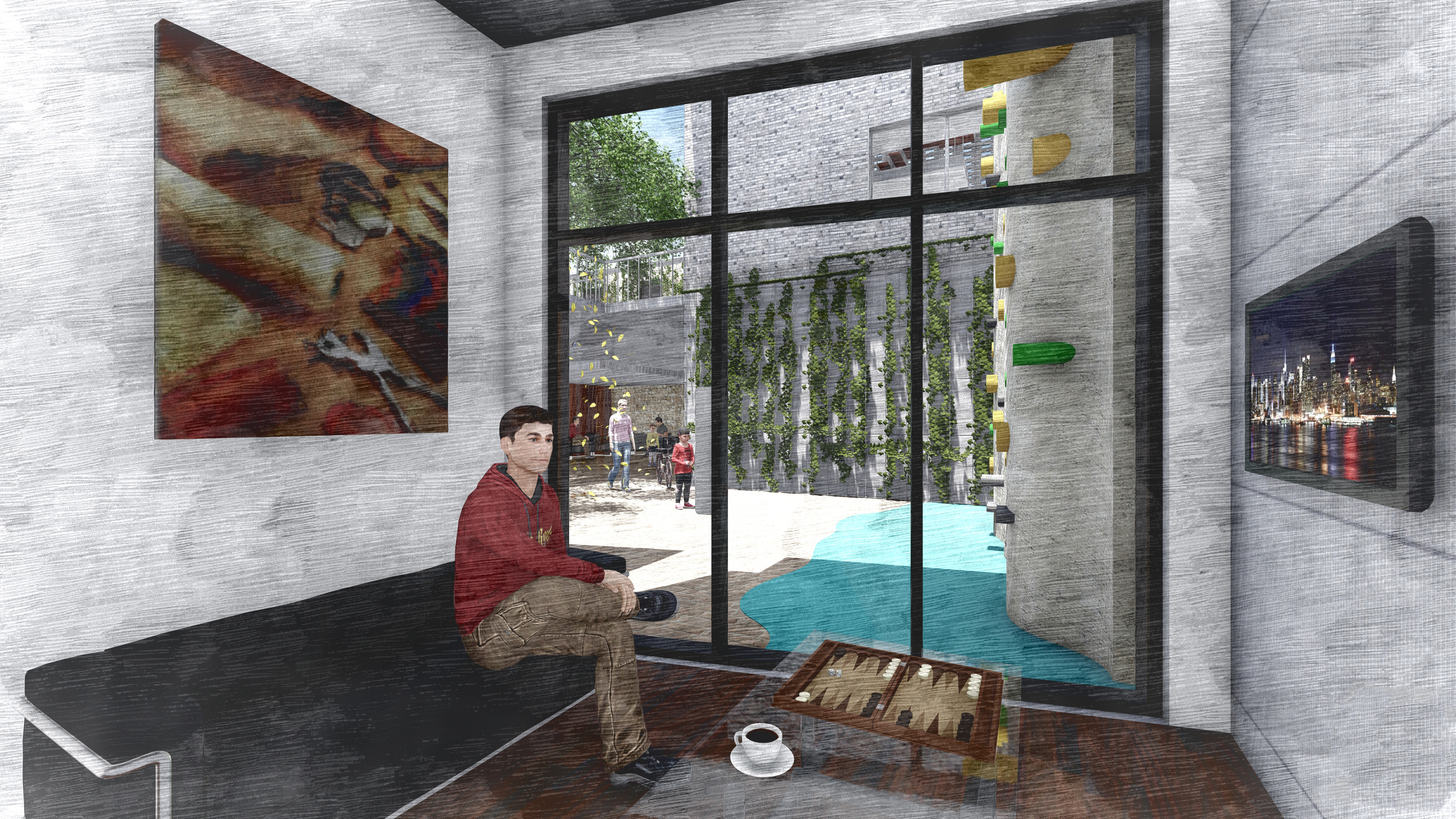 RESIDENCE 1 INTERNAL RECREATION ROOM