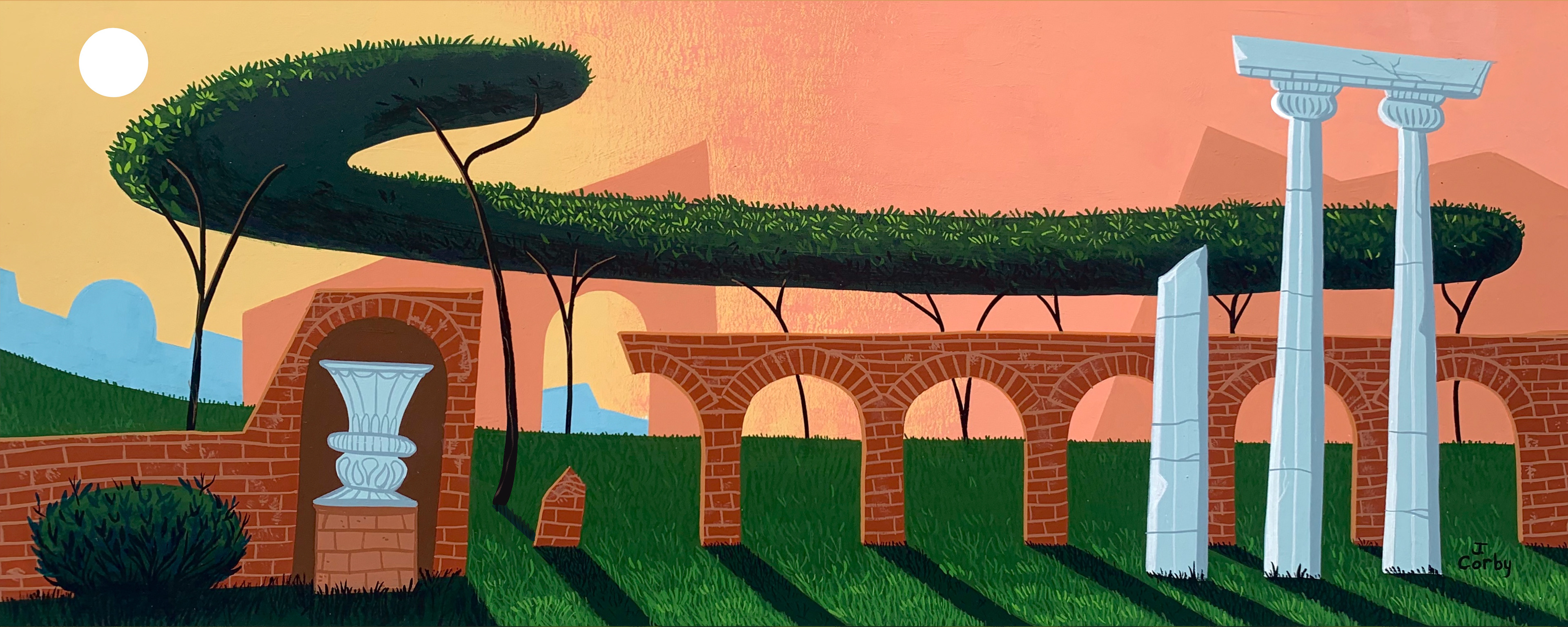 Roman Forum, gouache