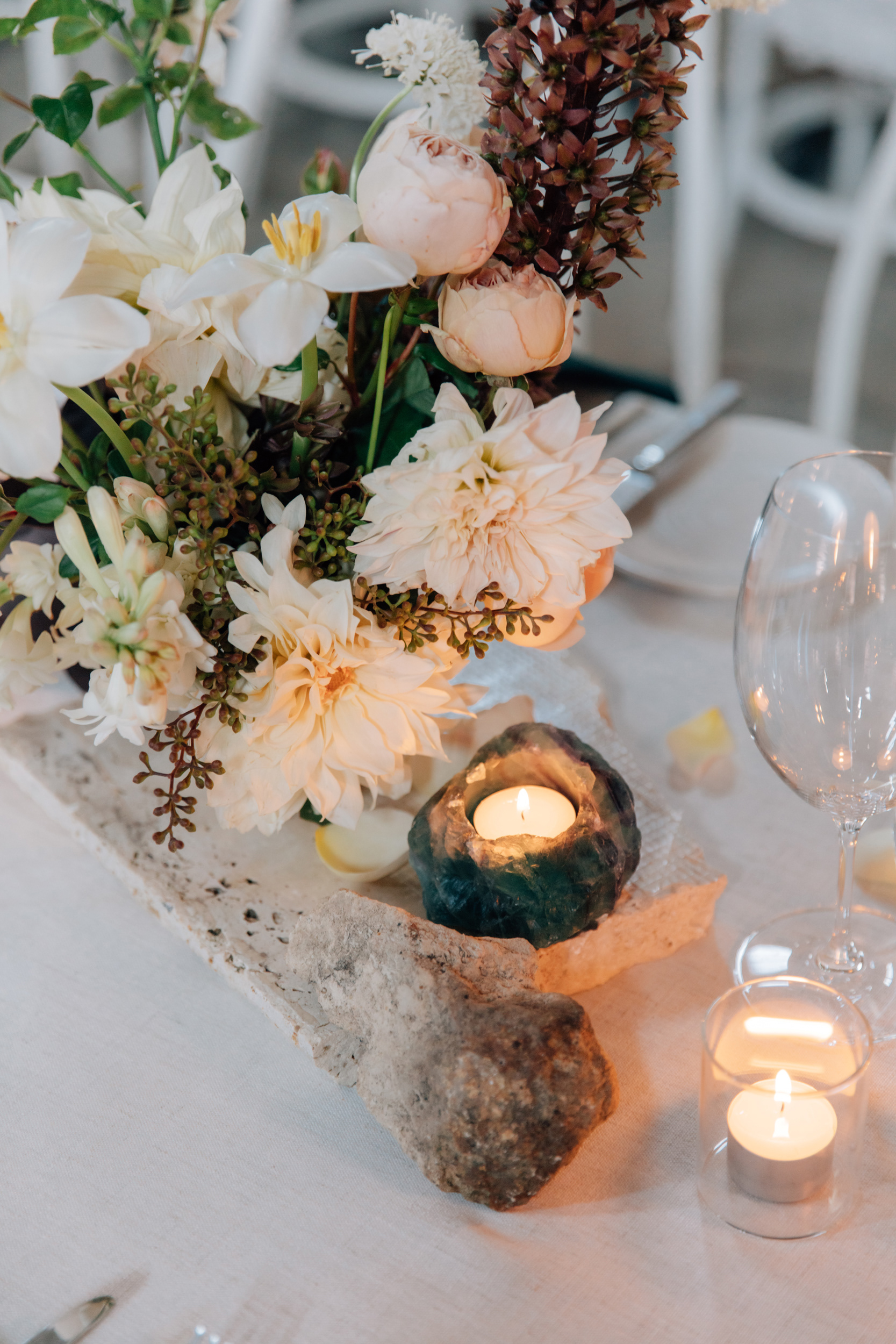 Flourite tea light holder