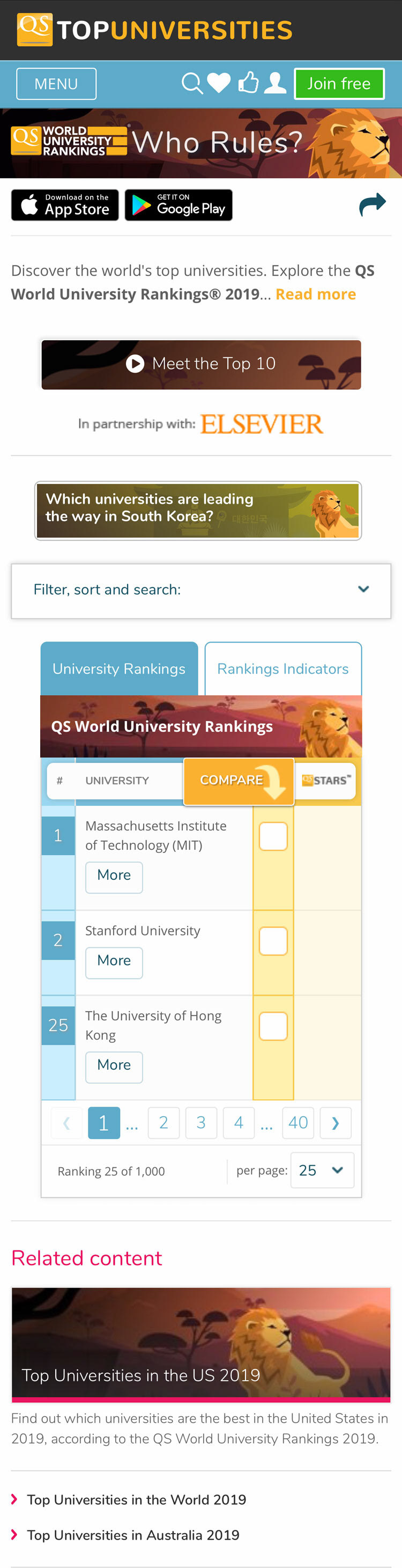 Rankings - Mobile