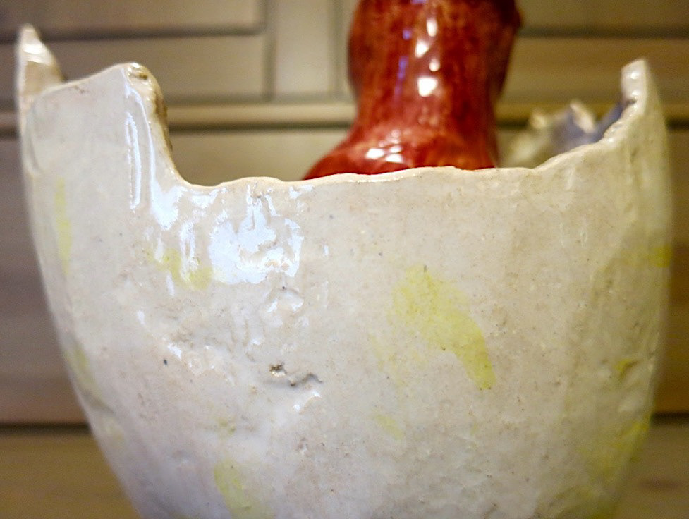 Baby Bird Bell (detail), 2012. ceramic