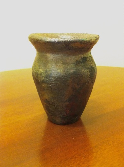 raku-fired thrown vase, 2012