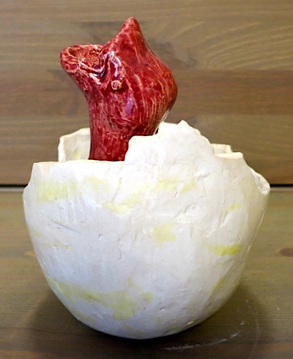 Baby Bird Bell (detail), 2012. ceramic