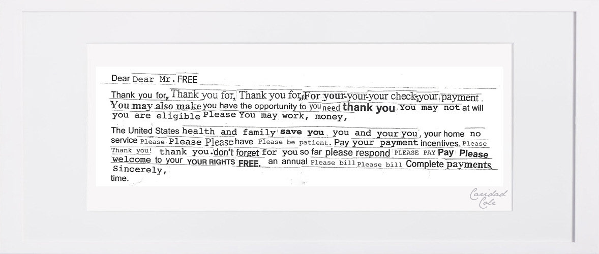 Dear Dear Mr. Free, 2013. collage