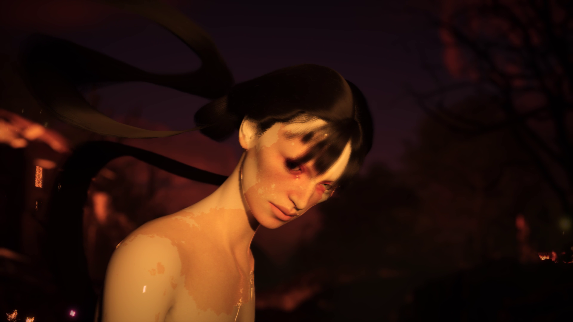 Surreal portrait of a fantastical being in a dusky, Unreal Engine 5 landscape by Johnny Liang