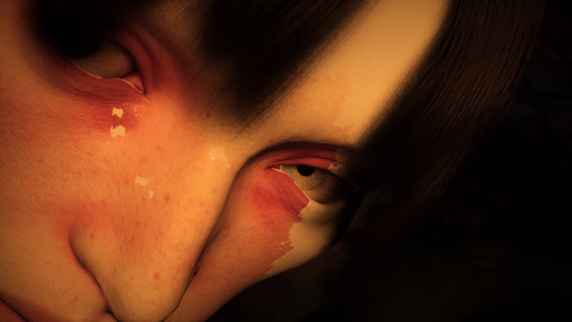 Intense close-up of a mystical character's eye, crafted in Unreal Engine 5 by Johnny Liang