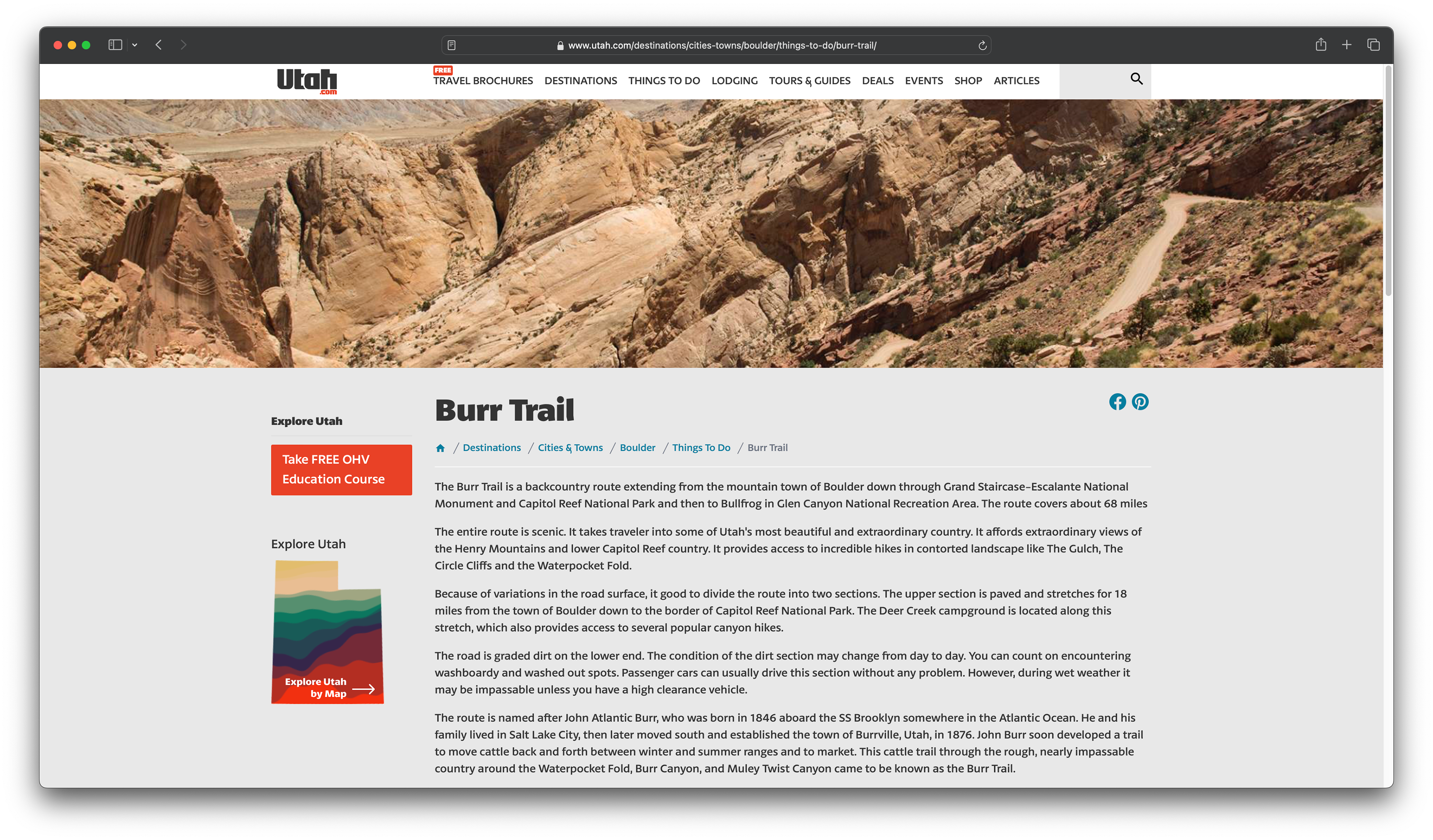 Burr Trail Detail Page