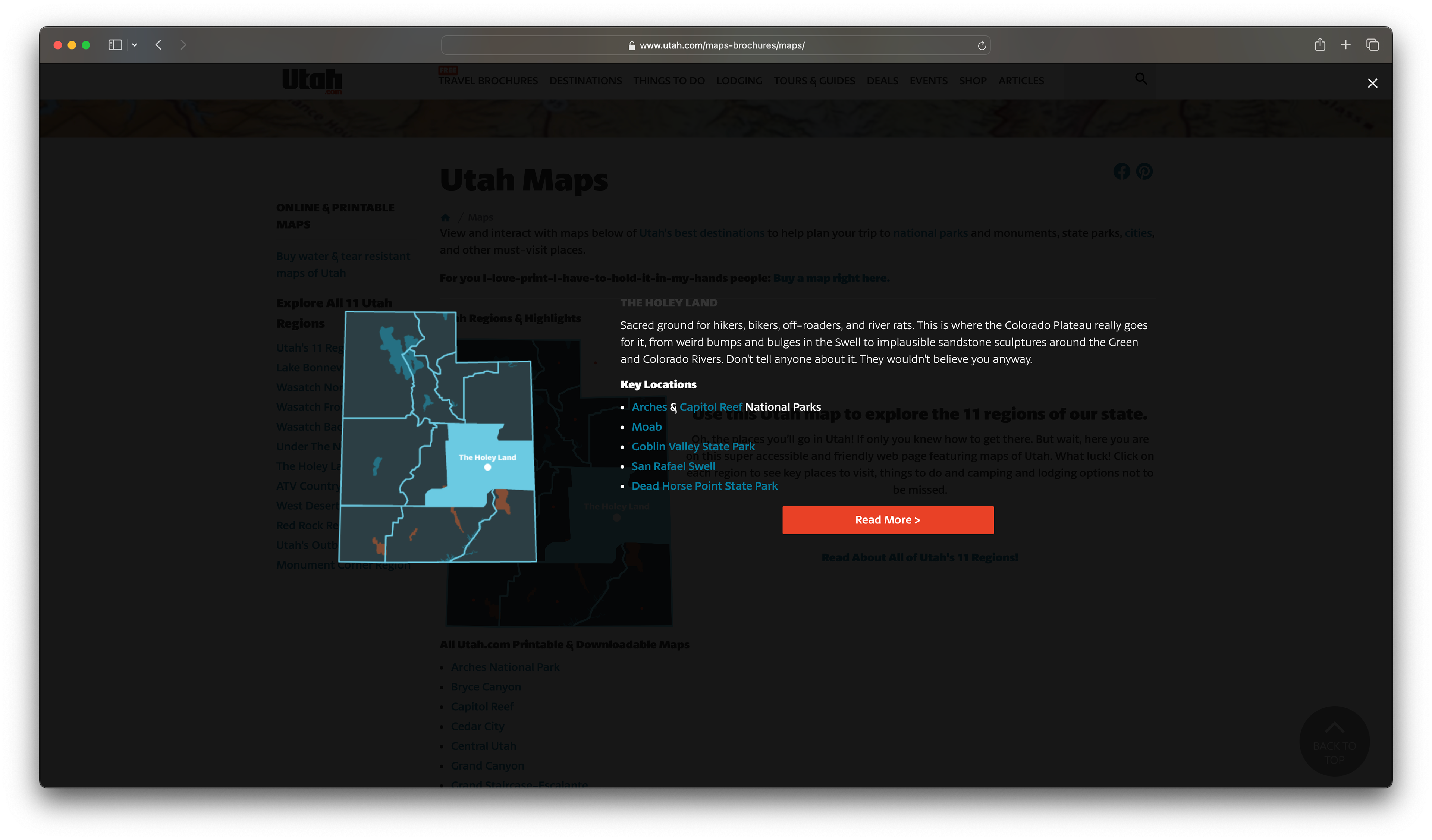 Interactive Map with Links to Points of Interest