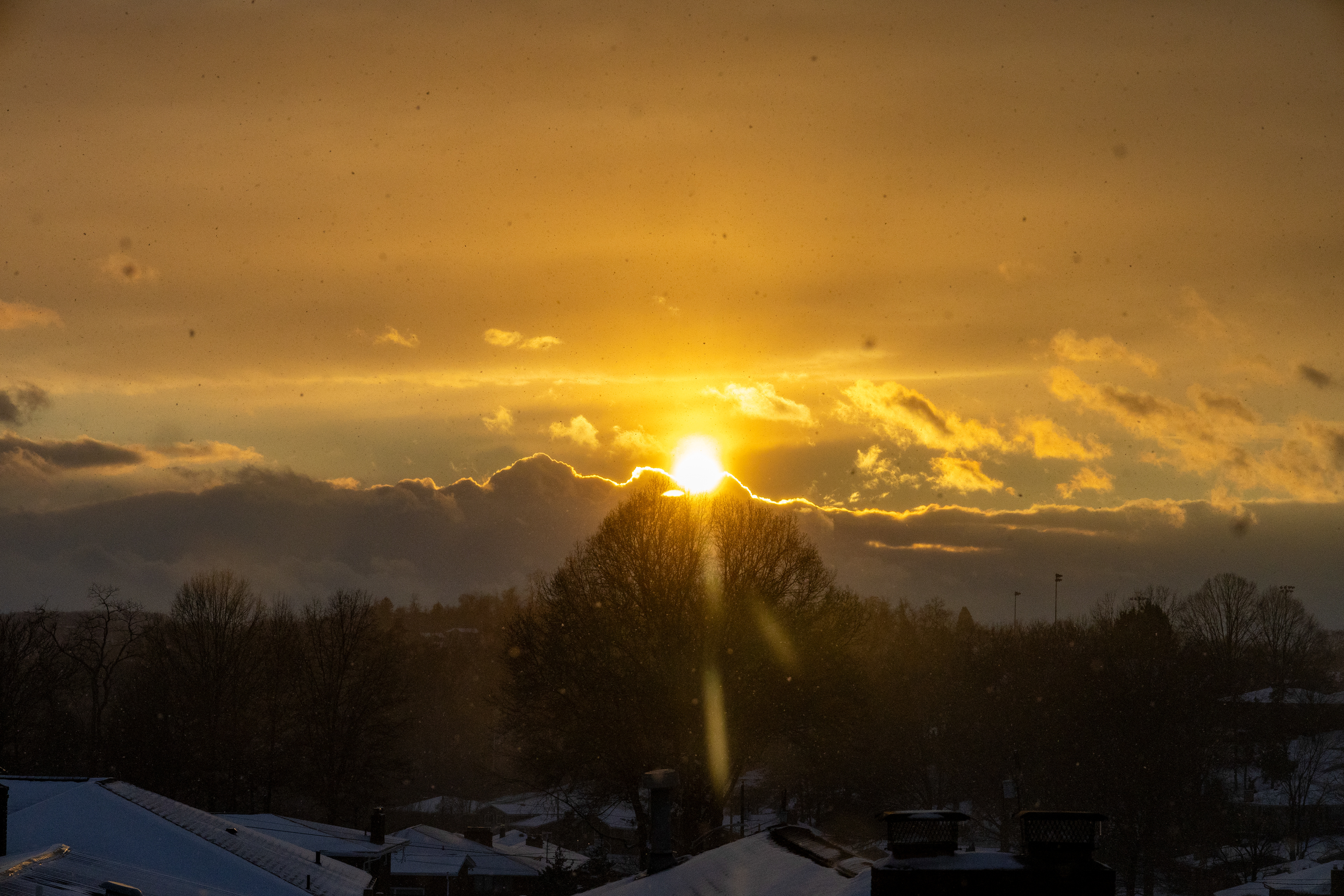 Snowfall Sunset