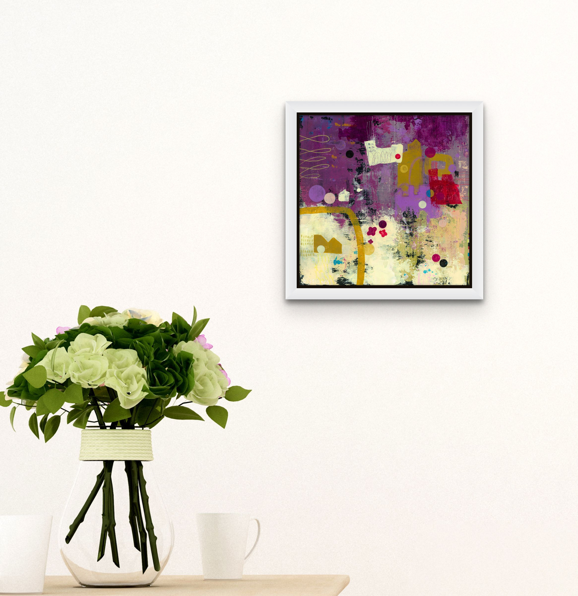Float Framed - White
