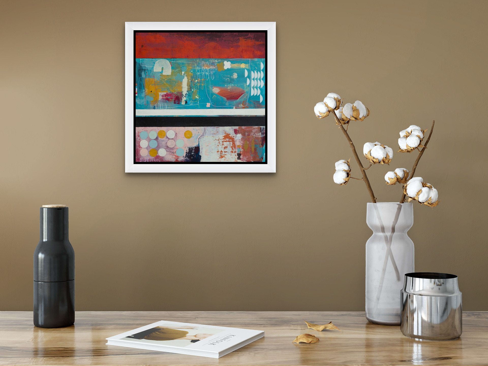 Float Framed - White