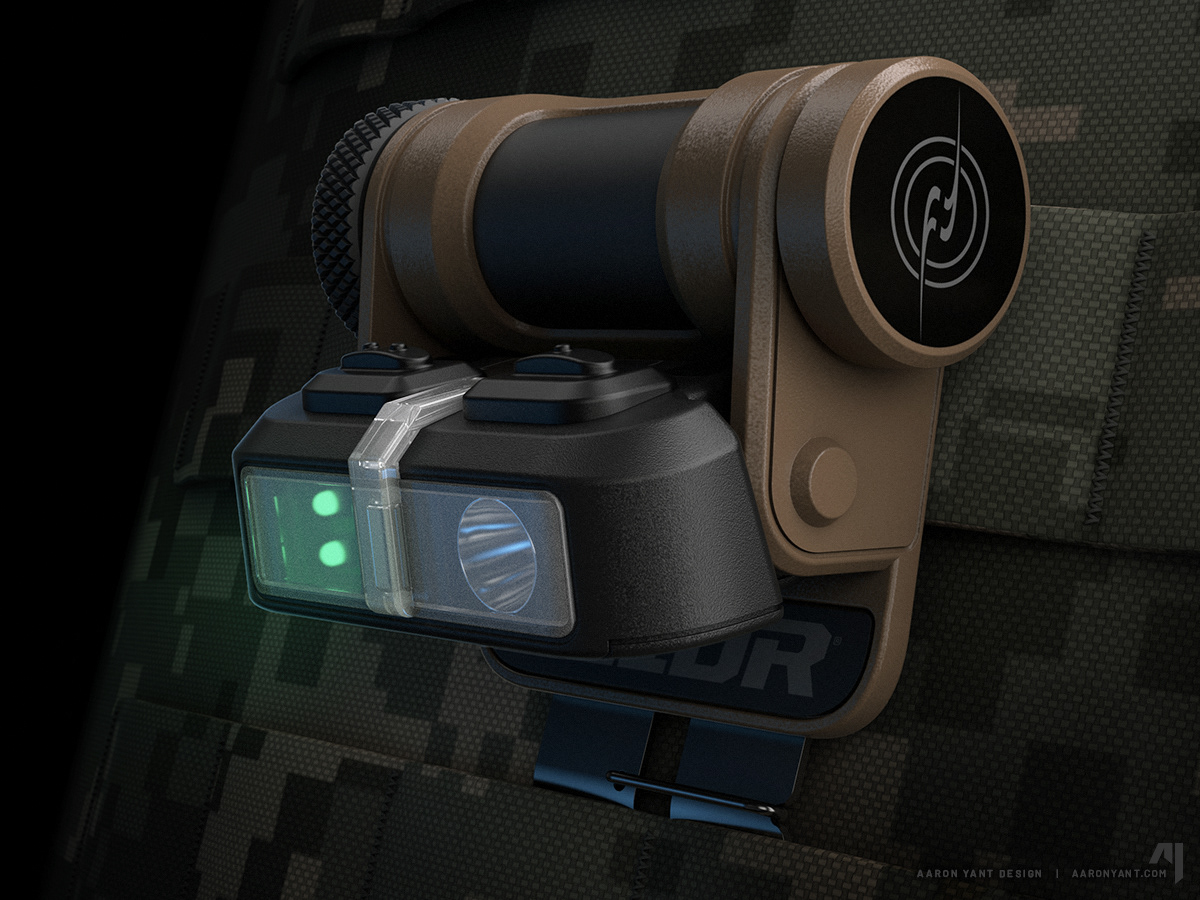 GLIDR Tactical Flashlight shown on MOLLE vest