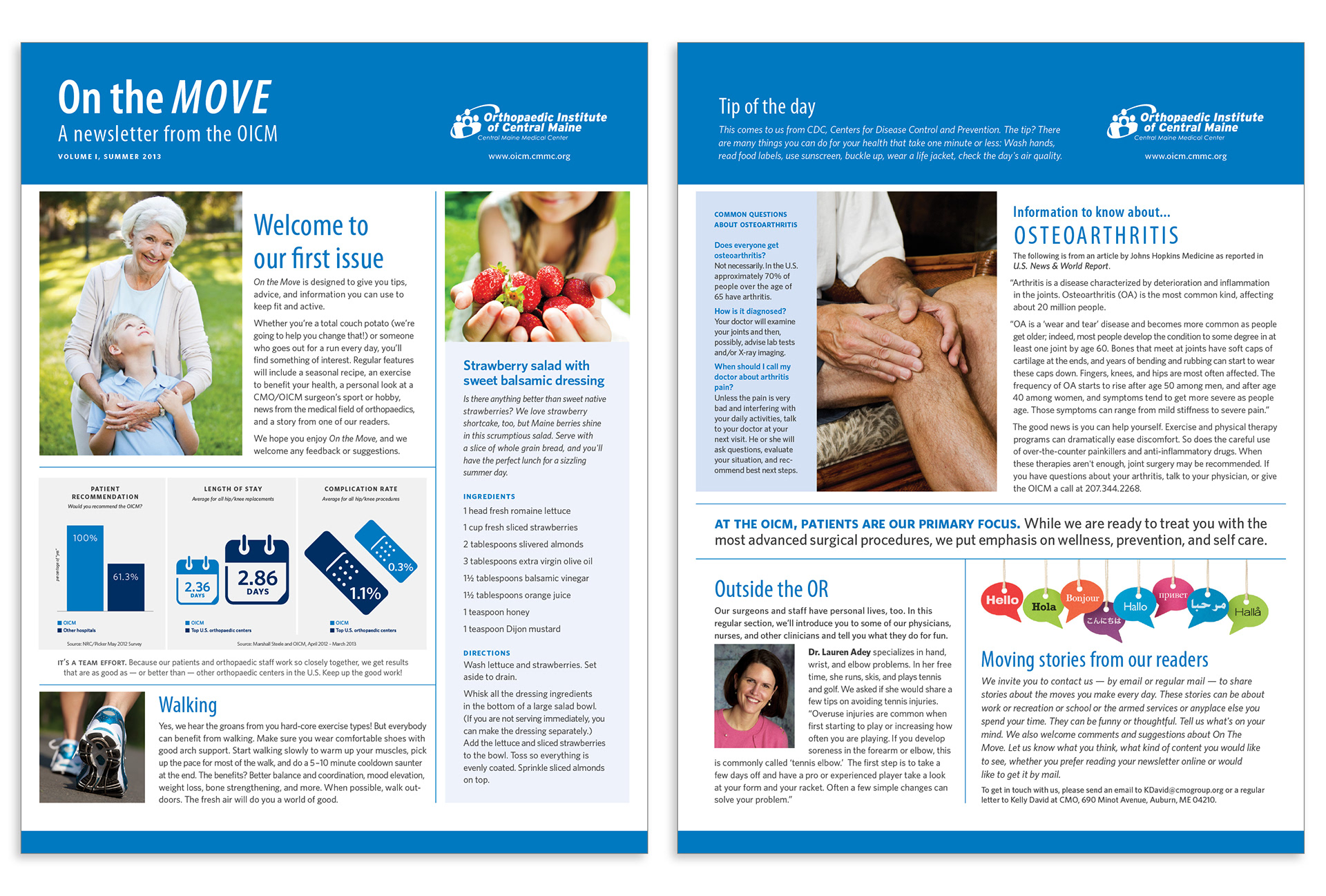Newsletter / Orthopaedic Institute of Central Maine / McCabe, Duval & Associates