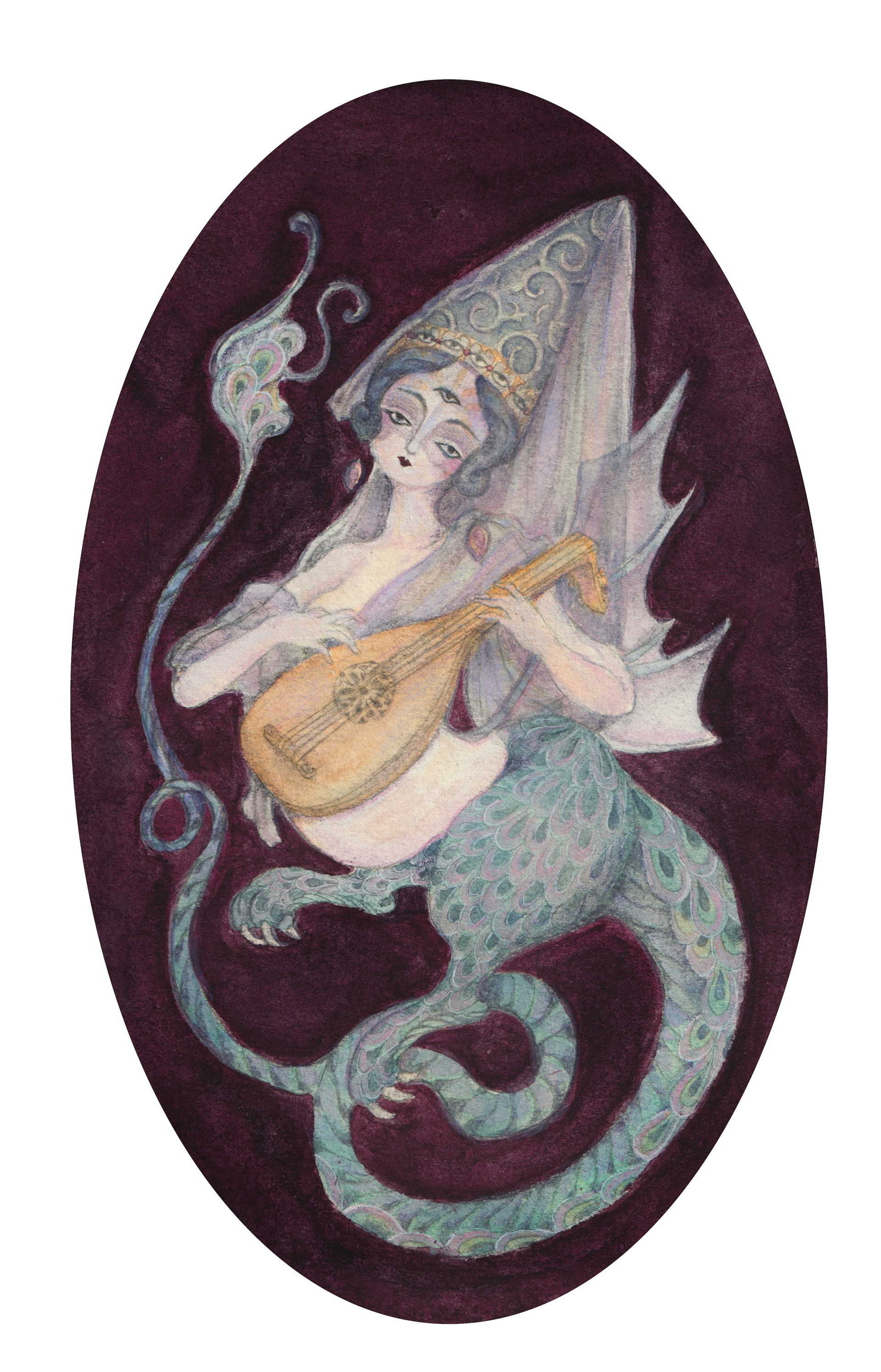 melusine（2024）水彩絵具、色鉛筆