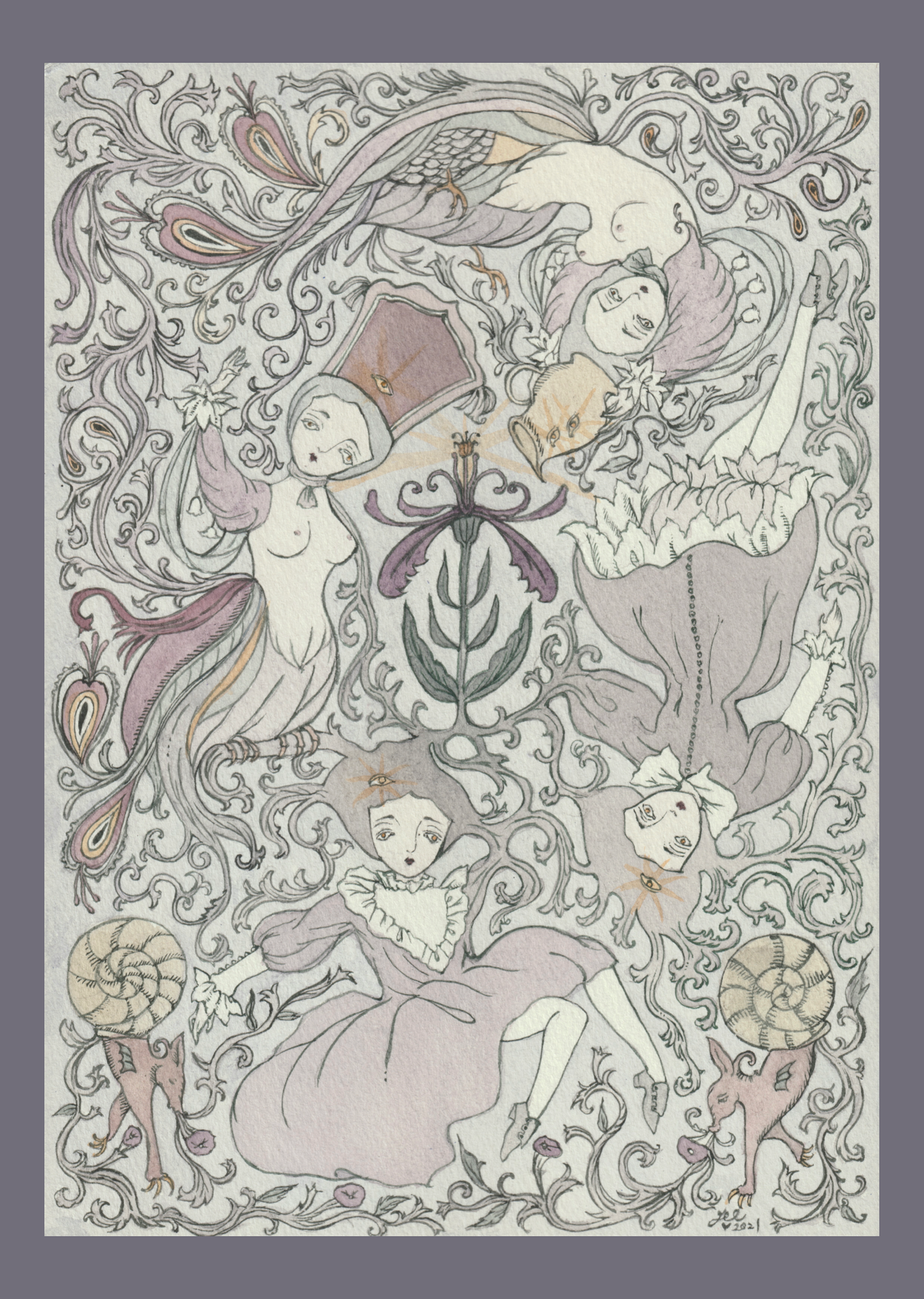 スルターファ（2021）水彩絵具