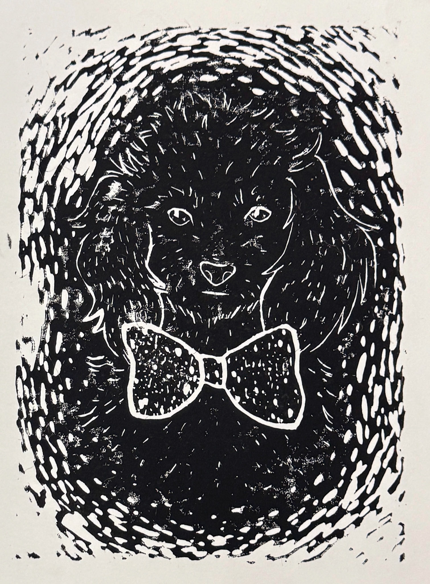 "Mourning" Linoprint