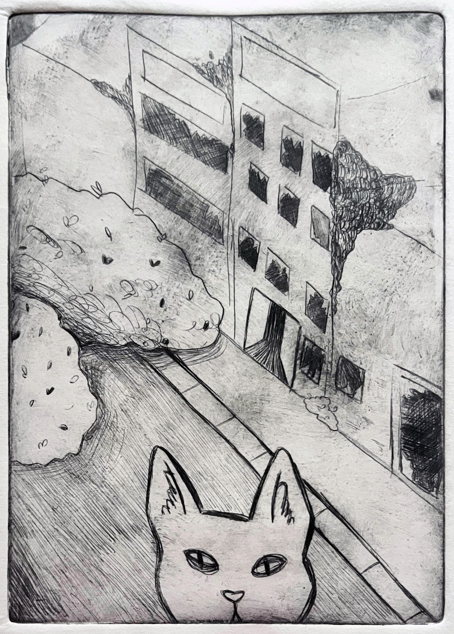 "Overgrown #1" Drypoint