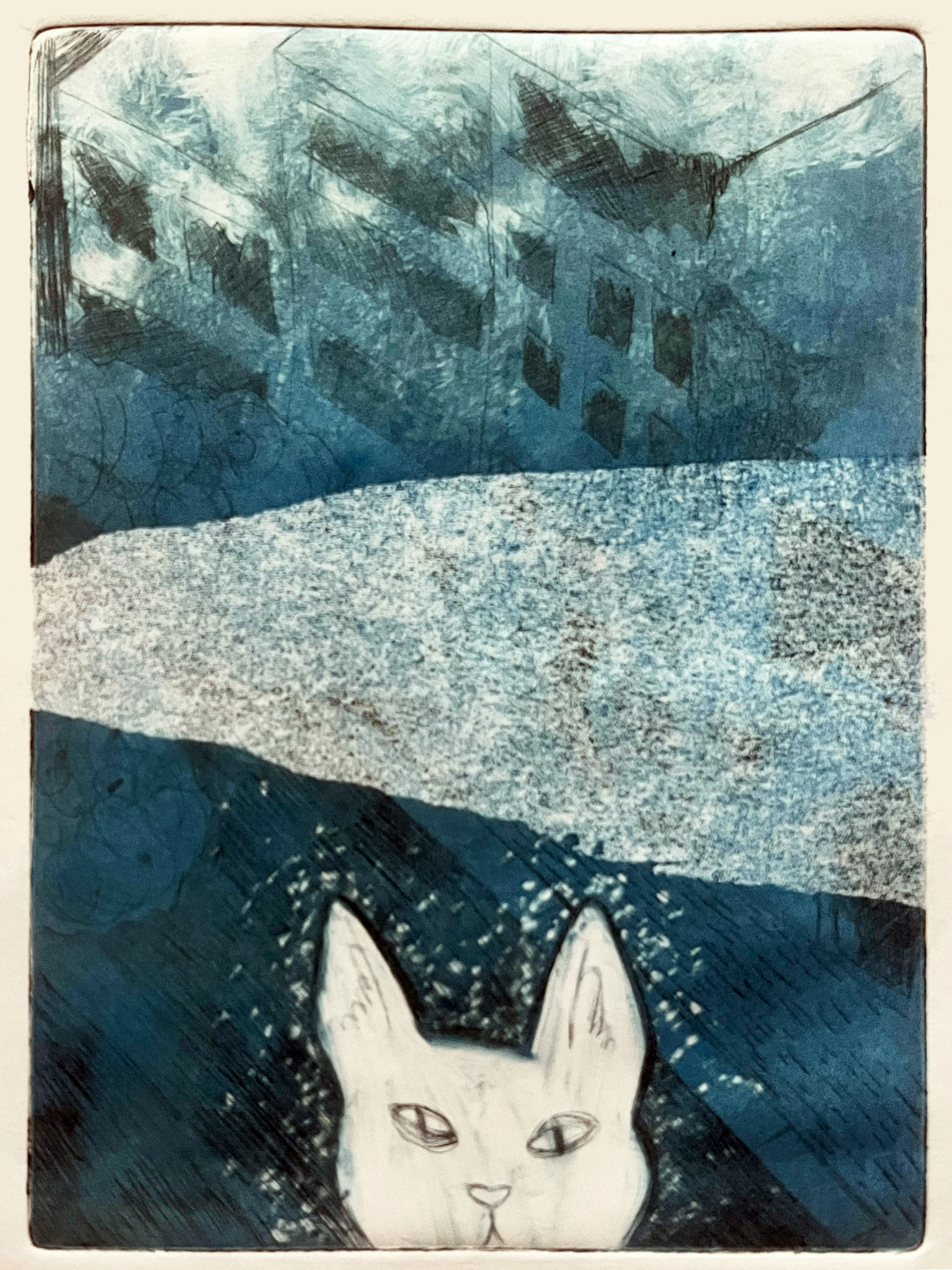 "Overgrown Cat #3" Etched