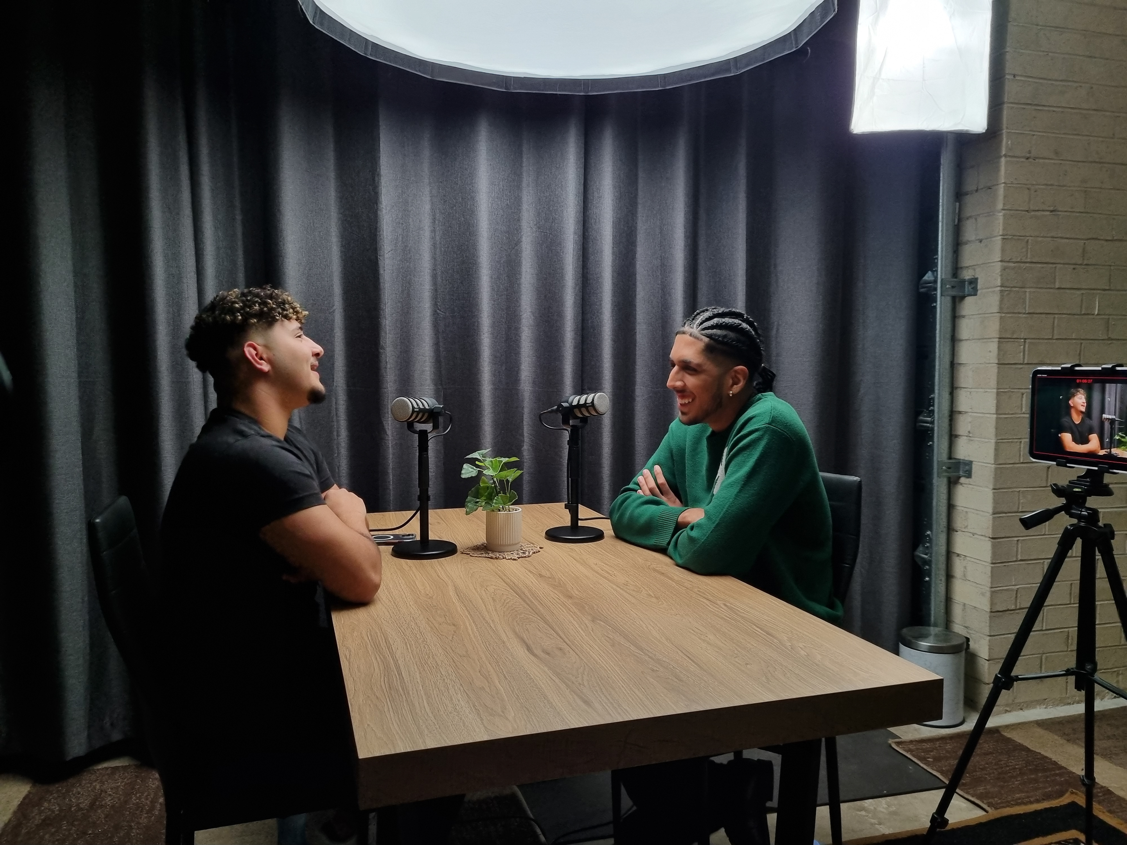 Curtain Backdrop & Overhead Light