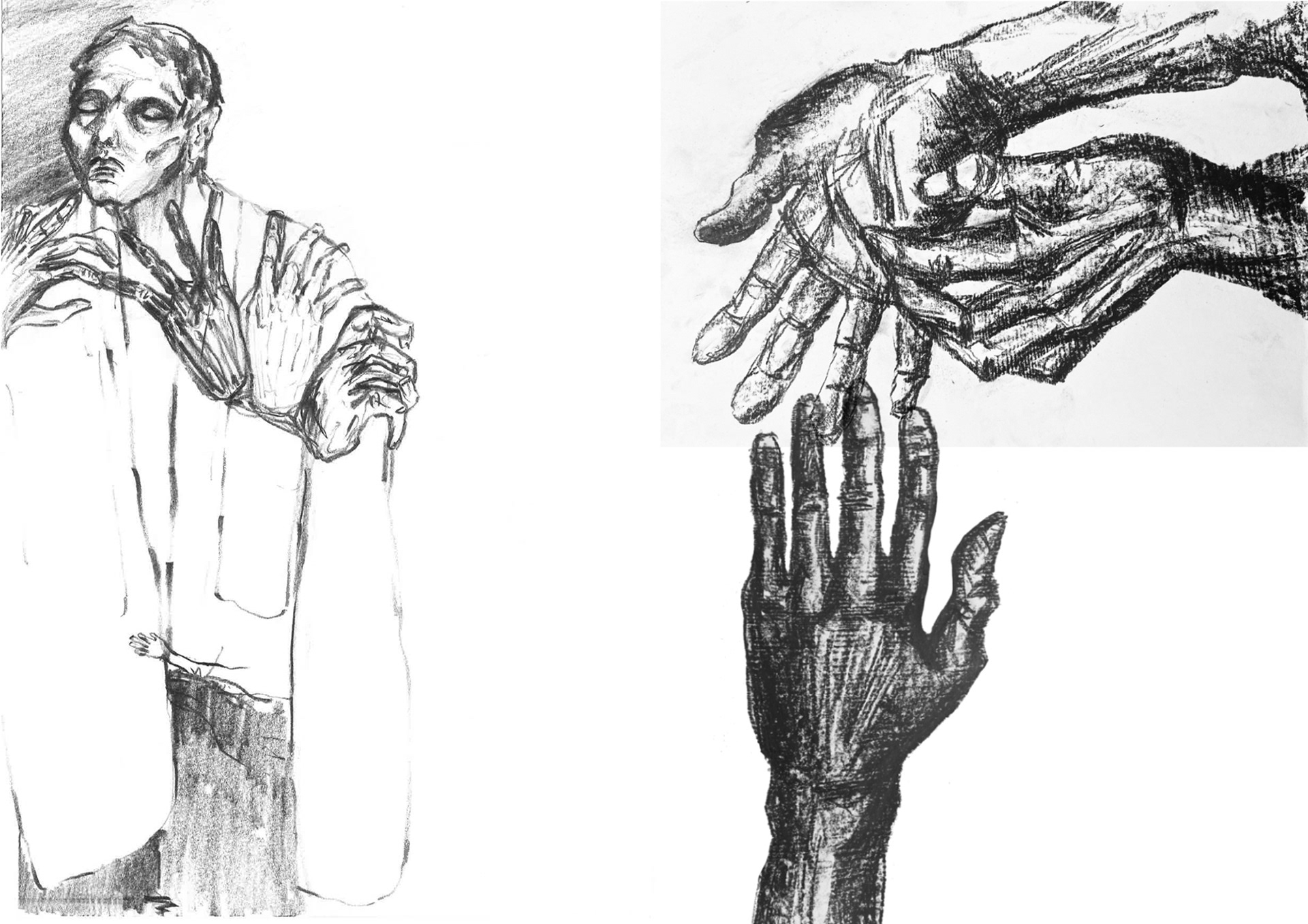 Käthe drawings, graphite, 2022