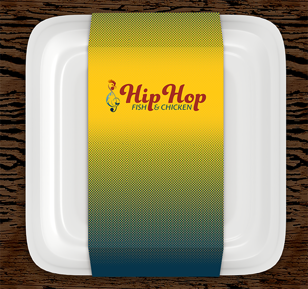 Concept of Takeout Box Wrap for fish & chicken combination orders