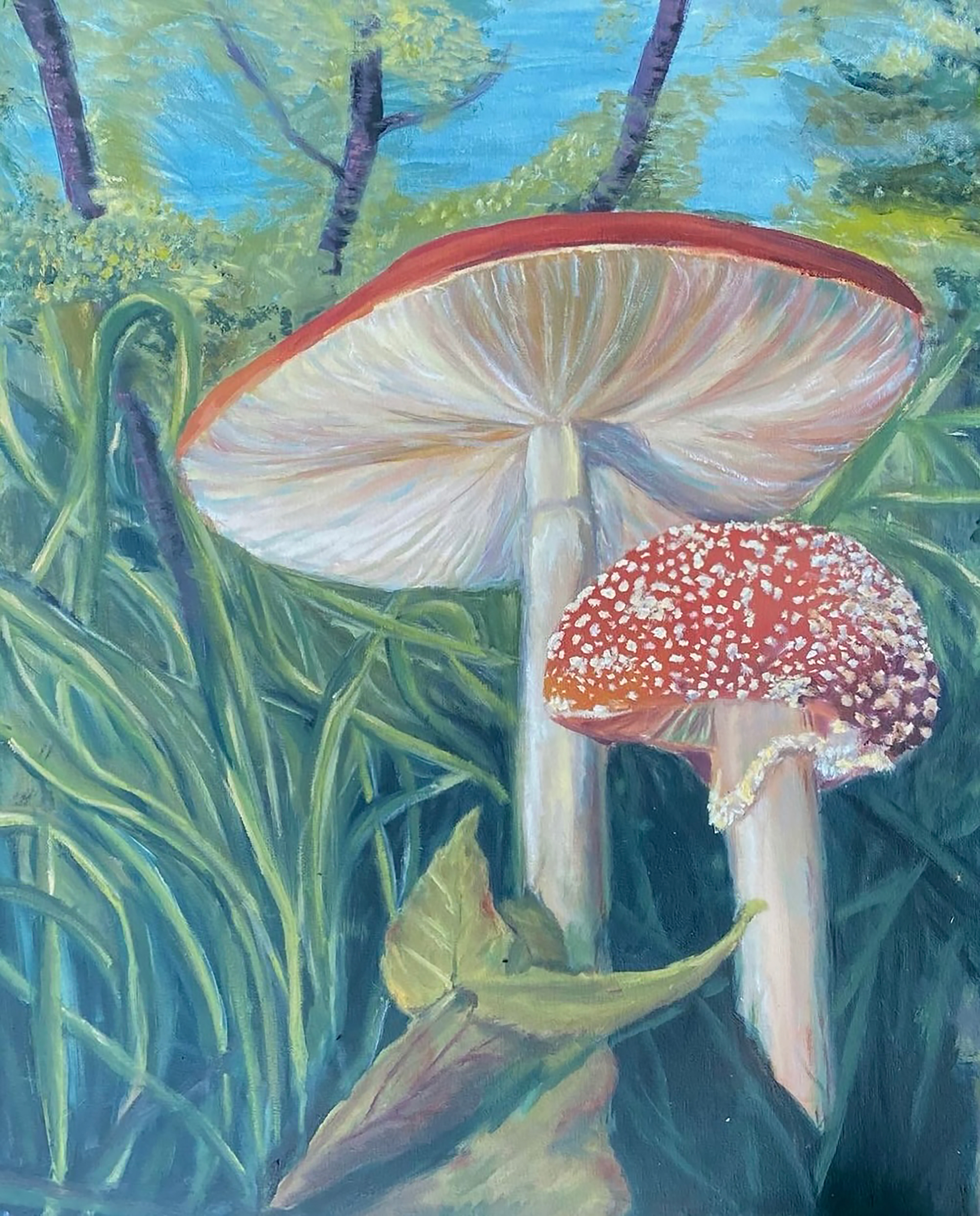 Mushroom Dreamscape, Oil Paint on Canvas, 20" x 24"