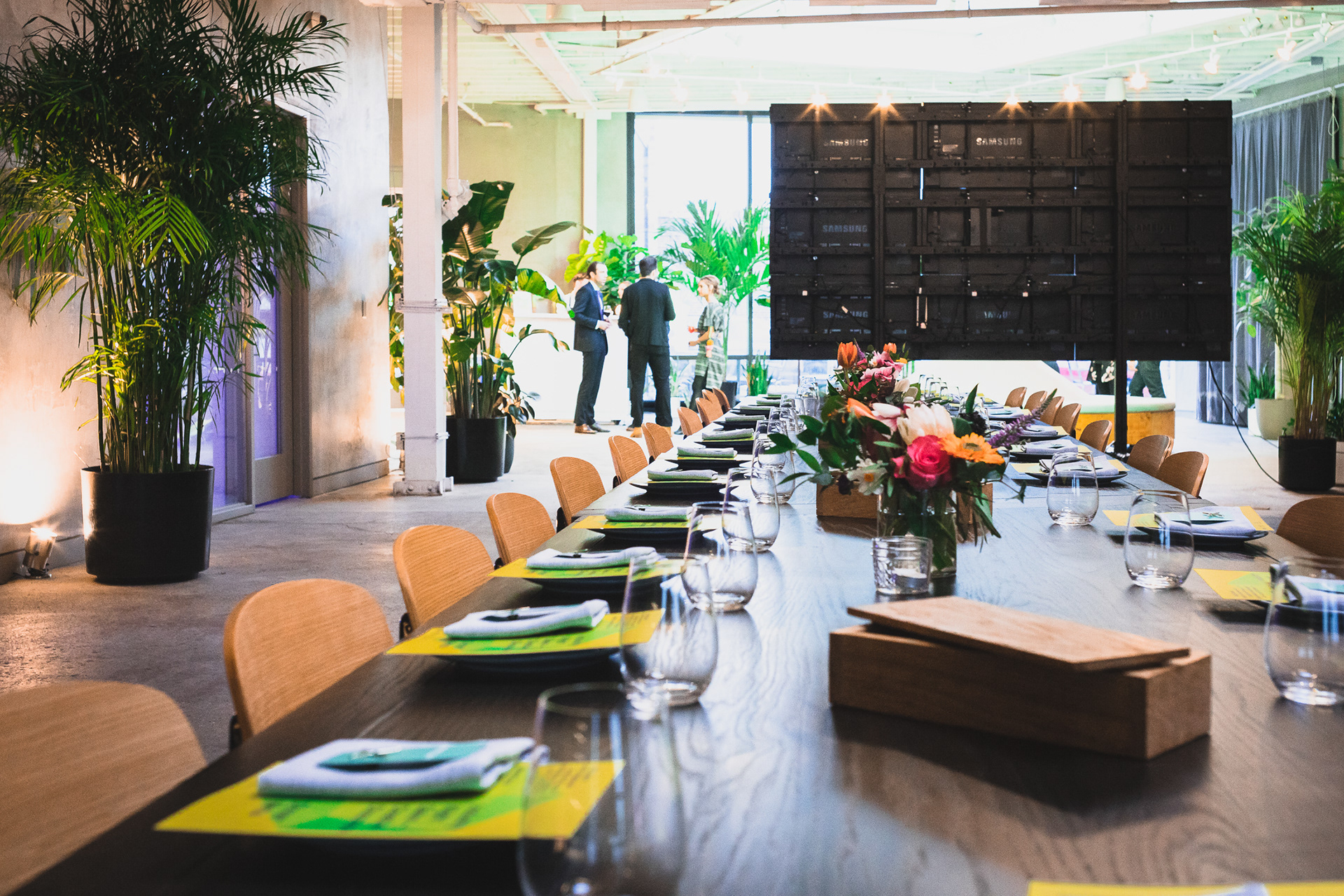 Place settings for a 99U dinner at A/D/O