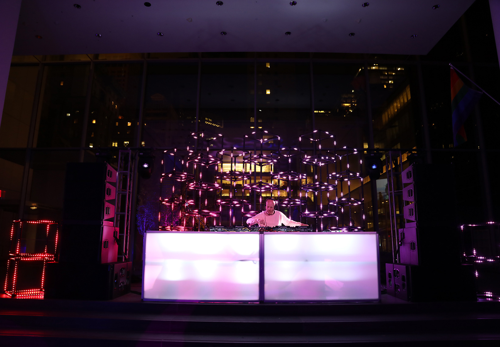 DJ booth at MoMA