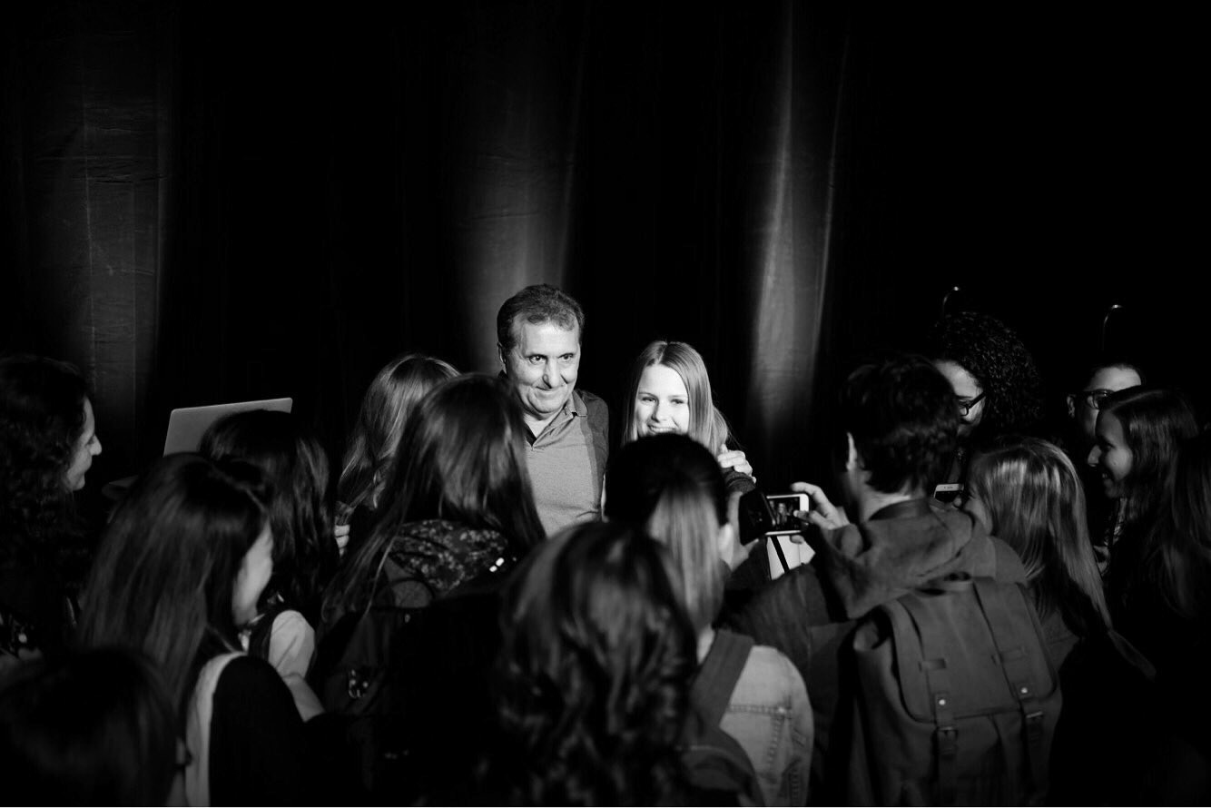 Pete Souza poses for photos with audience members following his 99U talk at Adobe MAX