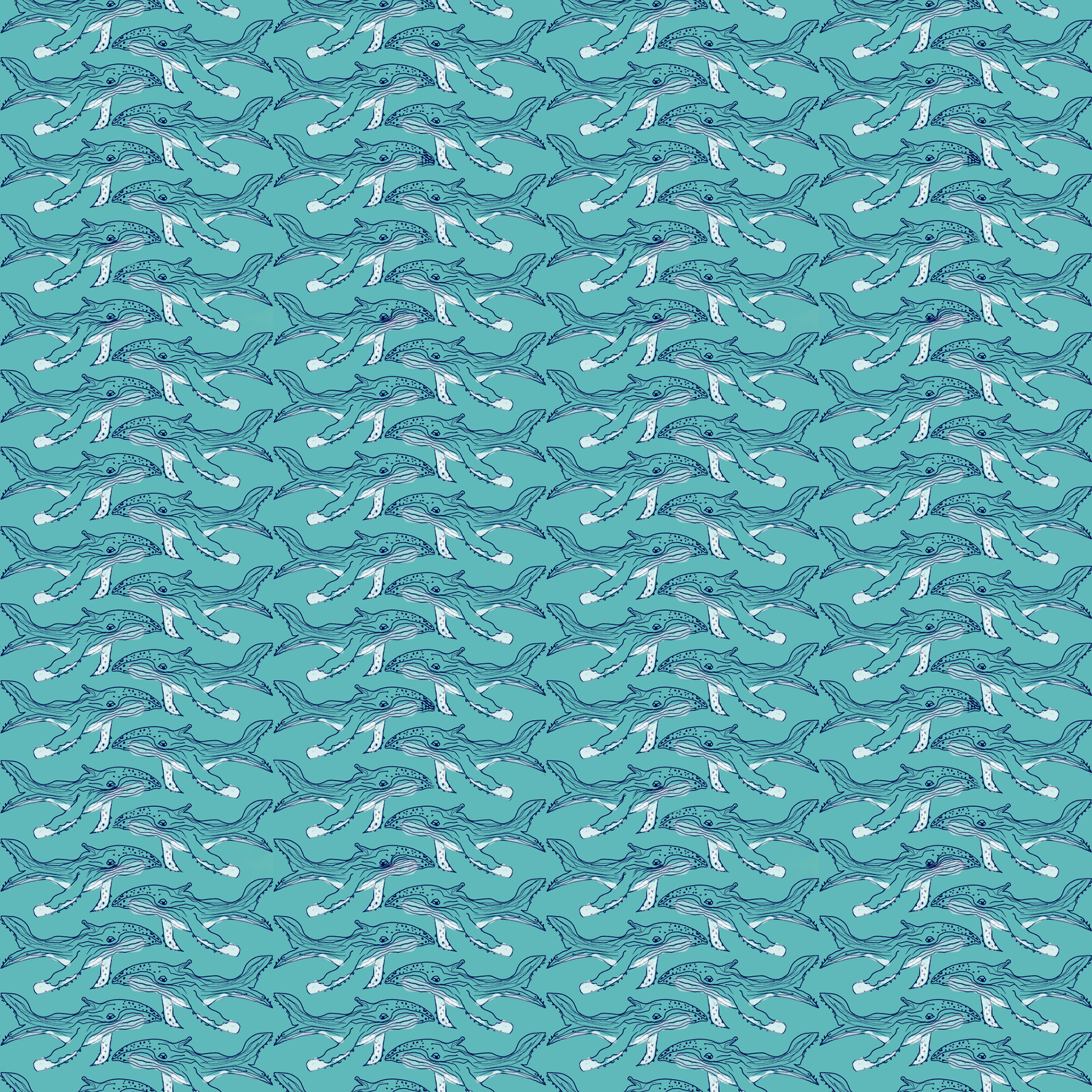Whale Swim, Teal (JA280)