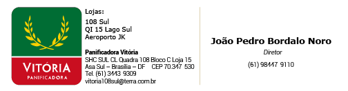 Rodapé para e-mail. Imagem meramente ilustrativa, apenas para demonstrar o layout que foi feito para cada pessoa física importante do estabelecimento.