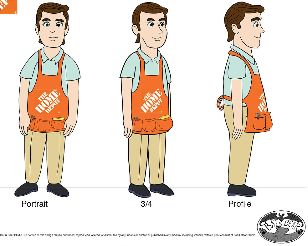 Character design for Home Depot training video.