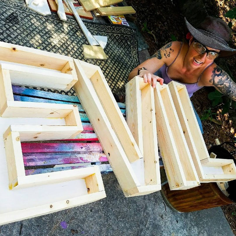 Hapeville Monument Sign: Unfinished shadow box letters.