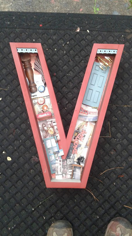 Hapeville Monument Sign: Each letter is a custom built shadow box filled with trinkets relating to the city.