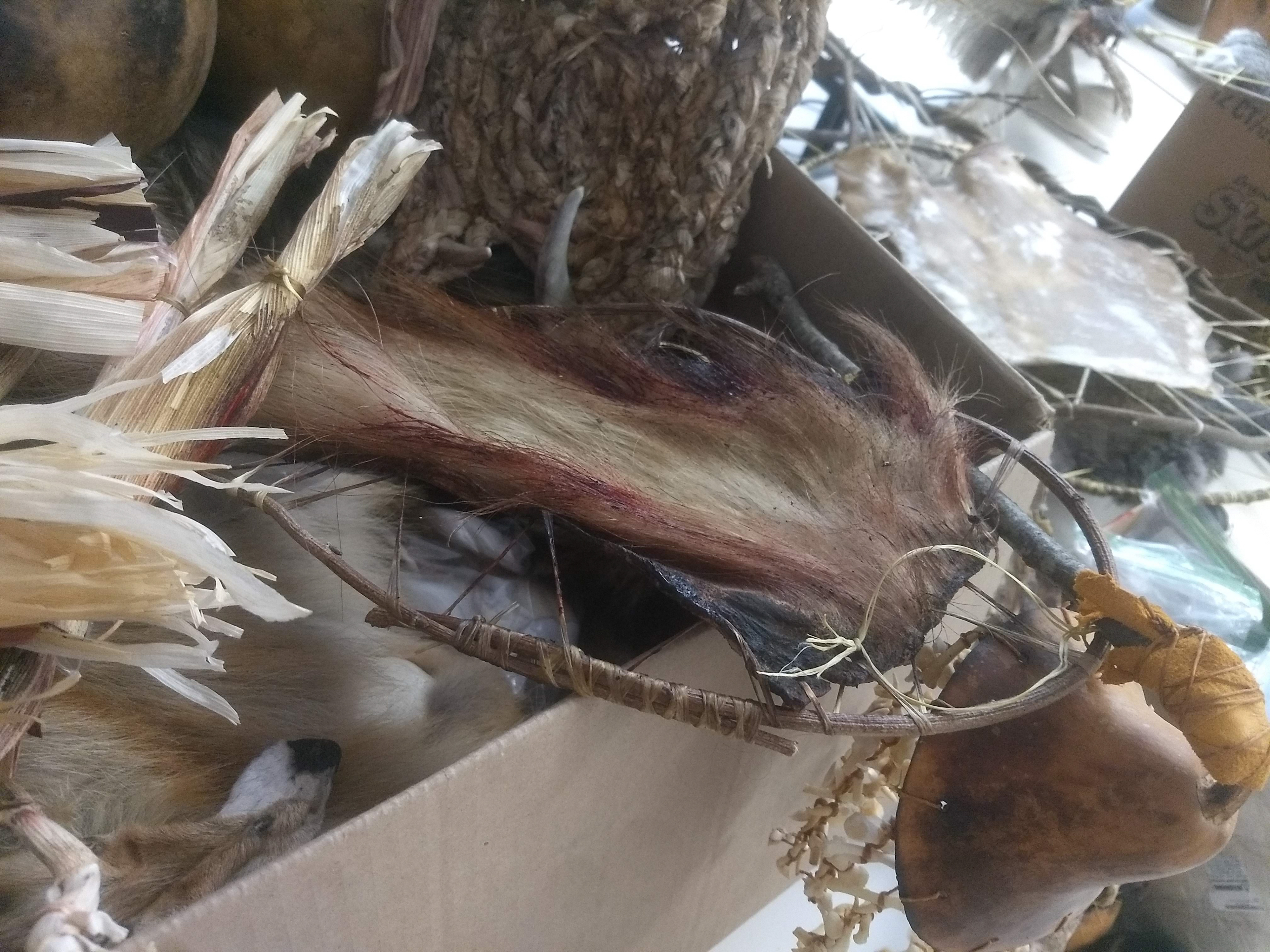 Stretched "scalp" made of horsetail