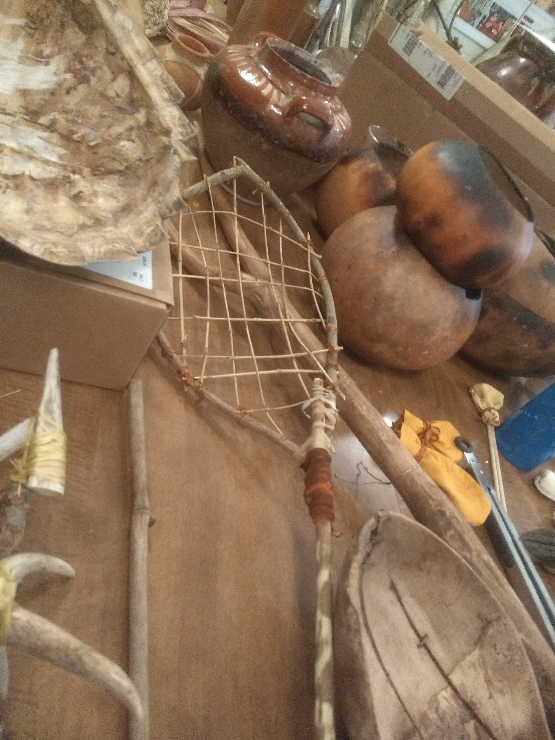 Woven wooden fishing net